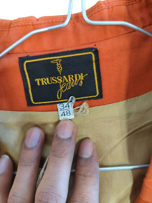 Vintage Trussardi Jeans Orange Blazer - Size 34/40