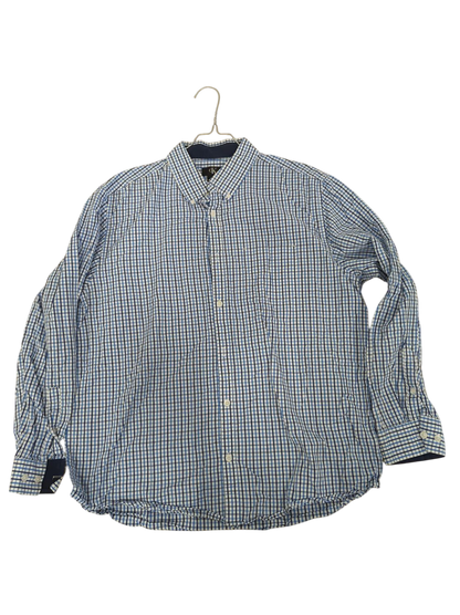 CK Klein Blue Checkered Button-Down Shirt - Size L