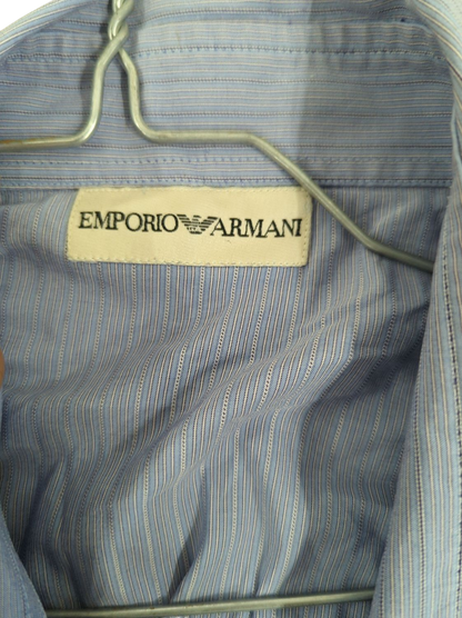 Emporio Armani Light Blue Striped Button-Down Shirt