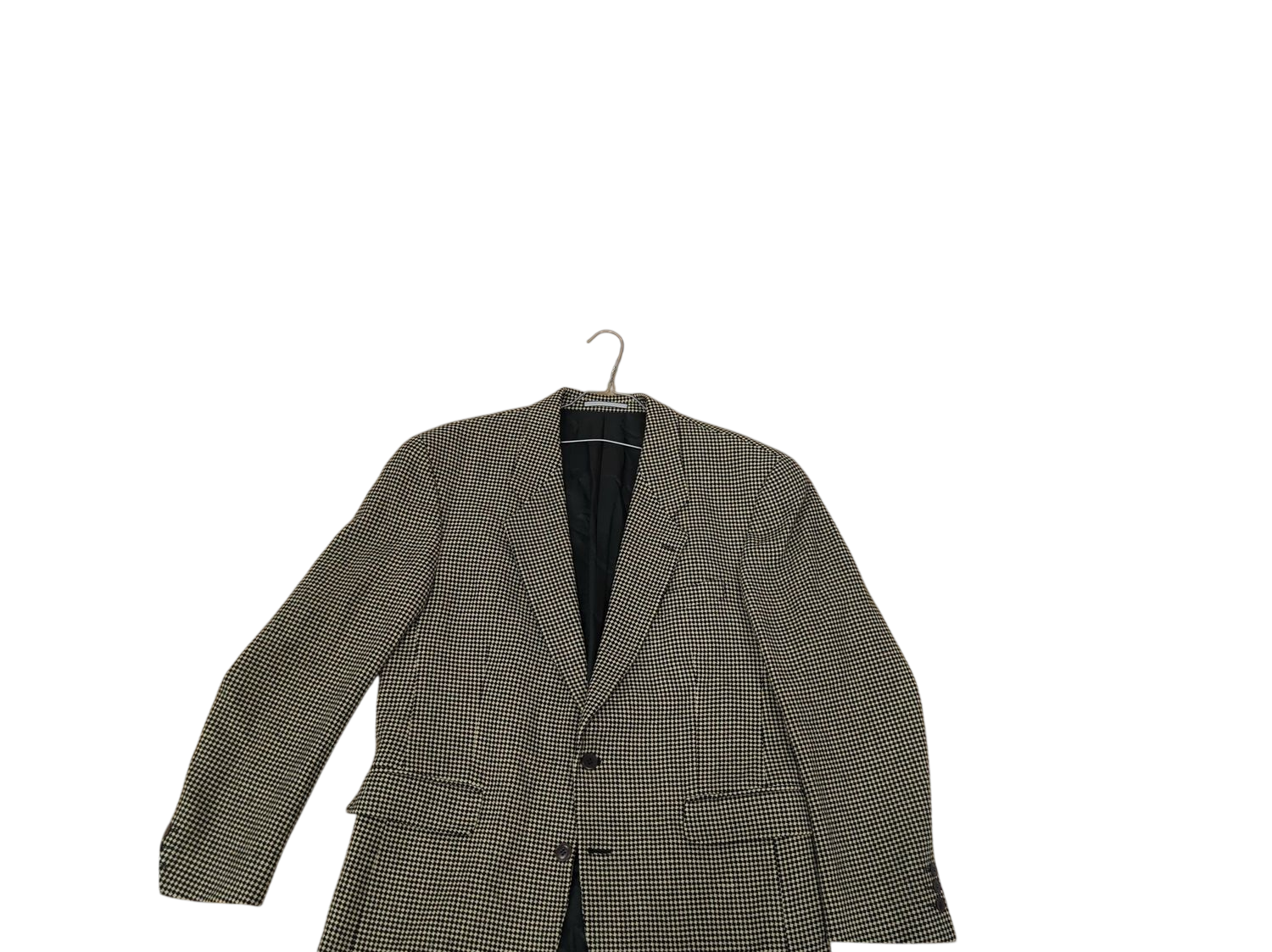 KENZO Houndstooth Pattern Blazer Jacket - Black & Beige