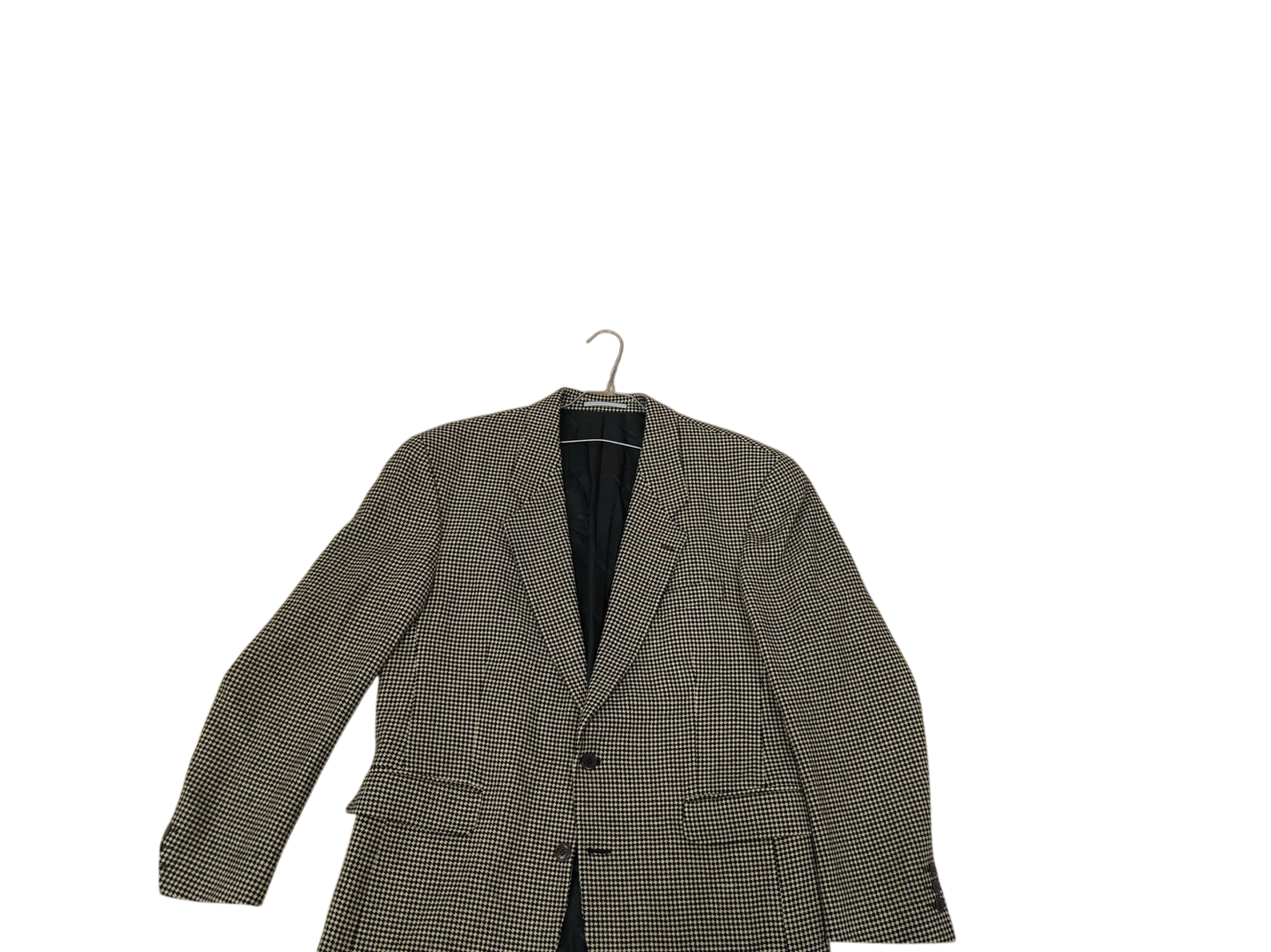 KENZO Houndstooth Pattern Blazer Jacket - Black & Beige