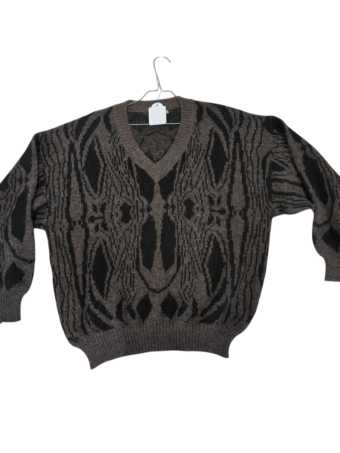 Monte Carlo Grey & Black Patterned Wool Sweater - Size S