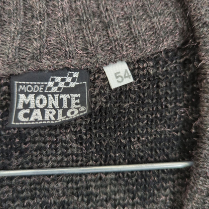 Monte Carlo Grey & Black Patterned Wool Sweater - Size S