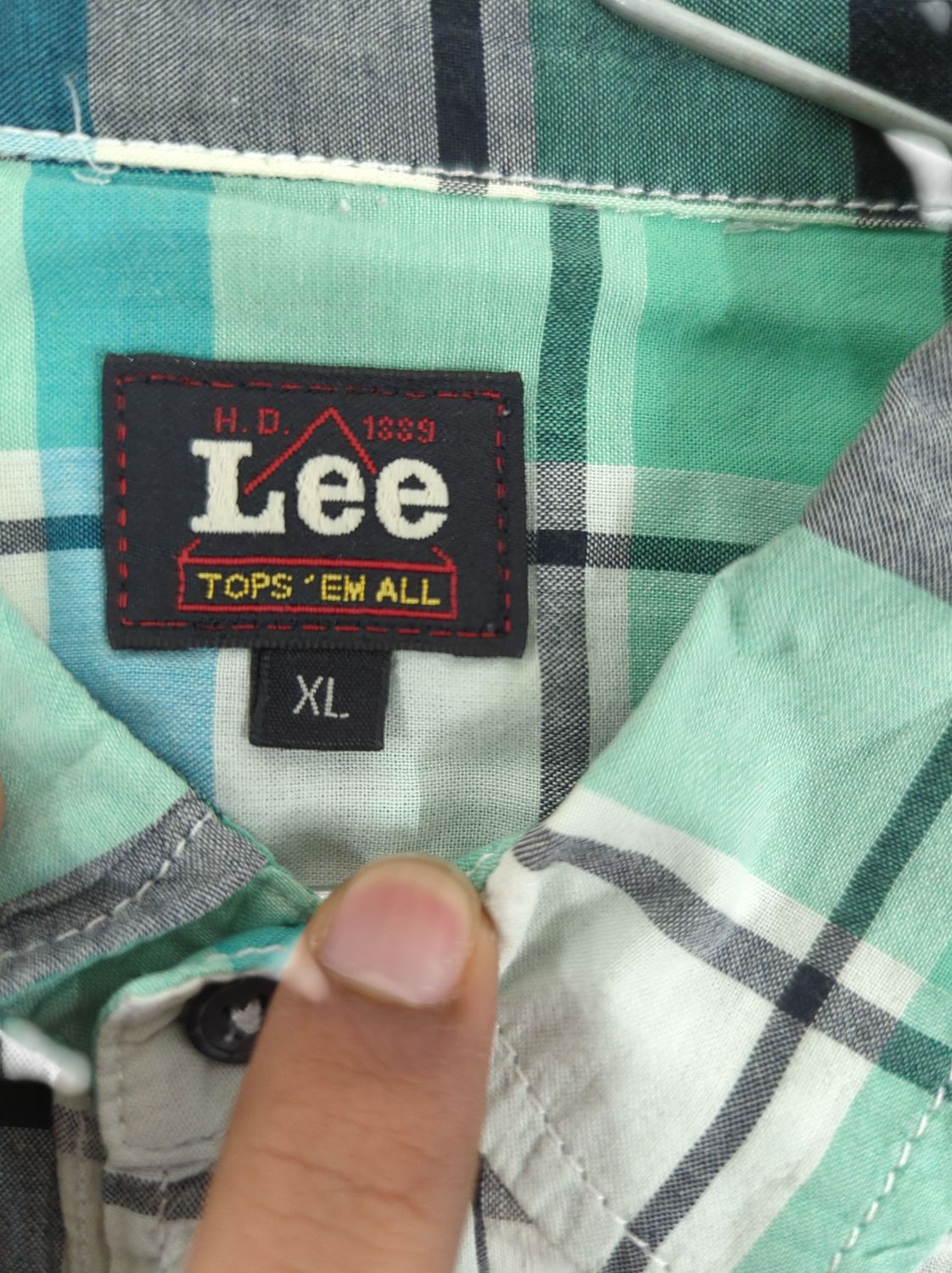 Lee Tops 'Em All Green Plaid Button-Down Shirt - Size XL