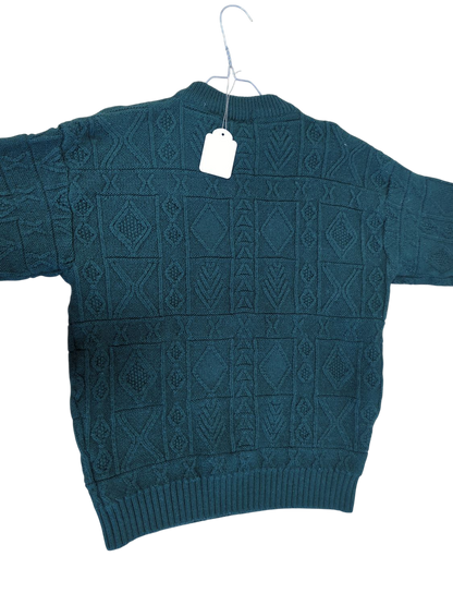 Hekla 100% Wool Green Textured Sweater - Size M