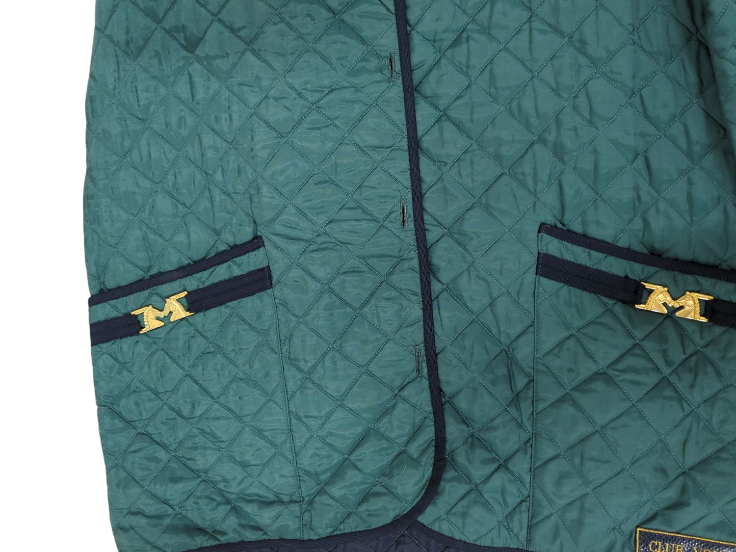 Club Voltaire Green Quilted Jacket - Size M - Made in Italy