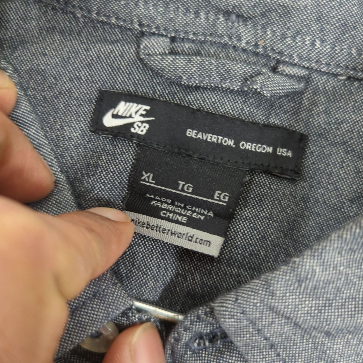 Nike SB Button-Down Shirt - Grey - Size XL