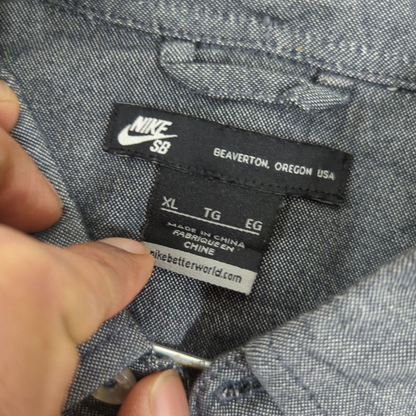 Nike SB Button-Down Shirt - Grey - Size XL