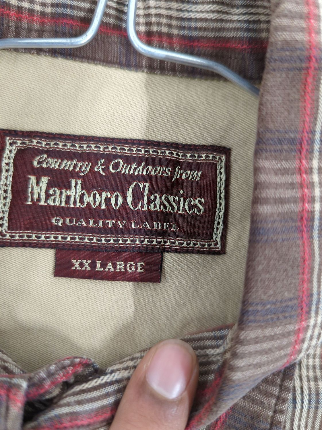 Marlboro Classics Plaid Button-Down Shirt - Size XL