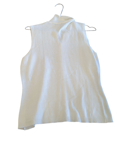 Immagineitalia White Knitted Tank Top - Italian Designer Sleeveless Vest