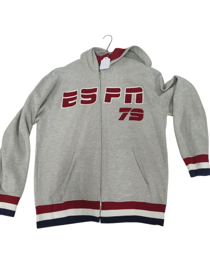 ESPN Grey Sweatshirt with Tricolor Trim - Size L
