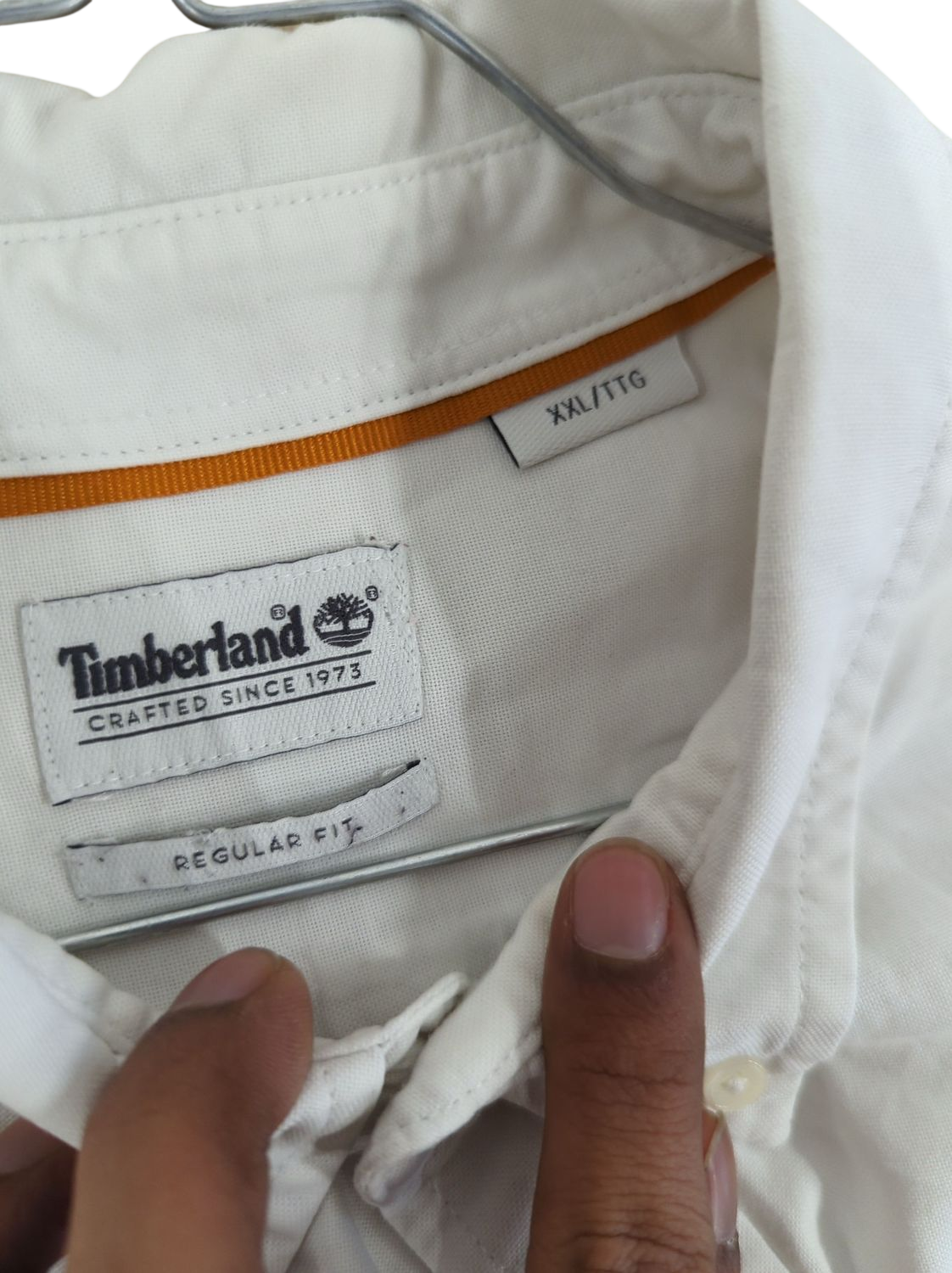 Timberland White Button-Down Shirt - Regular Fit