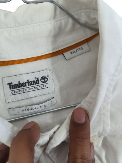 Timberland White Button-Down Shirt - Regular Fit