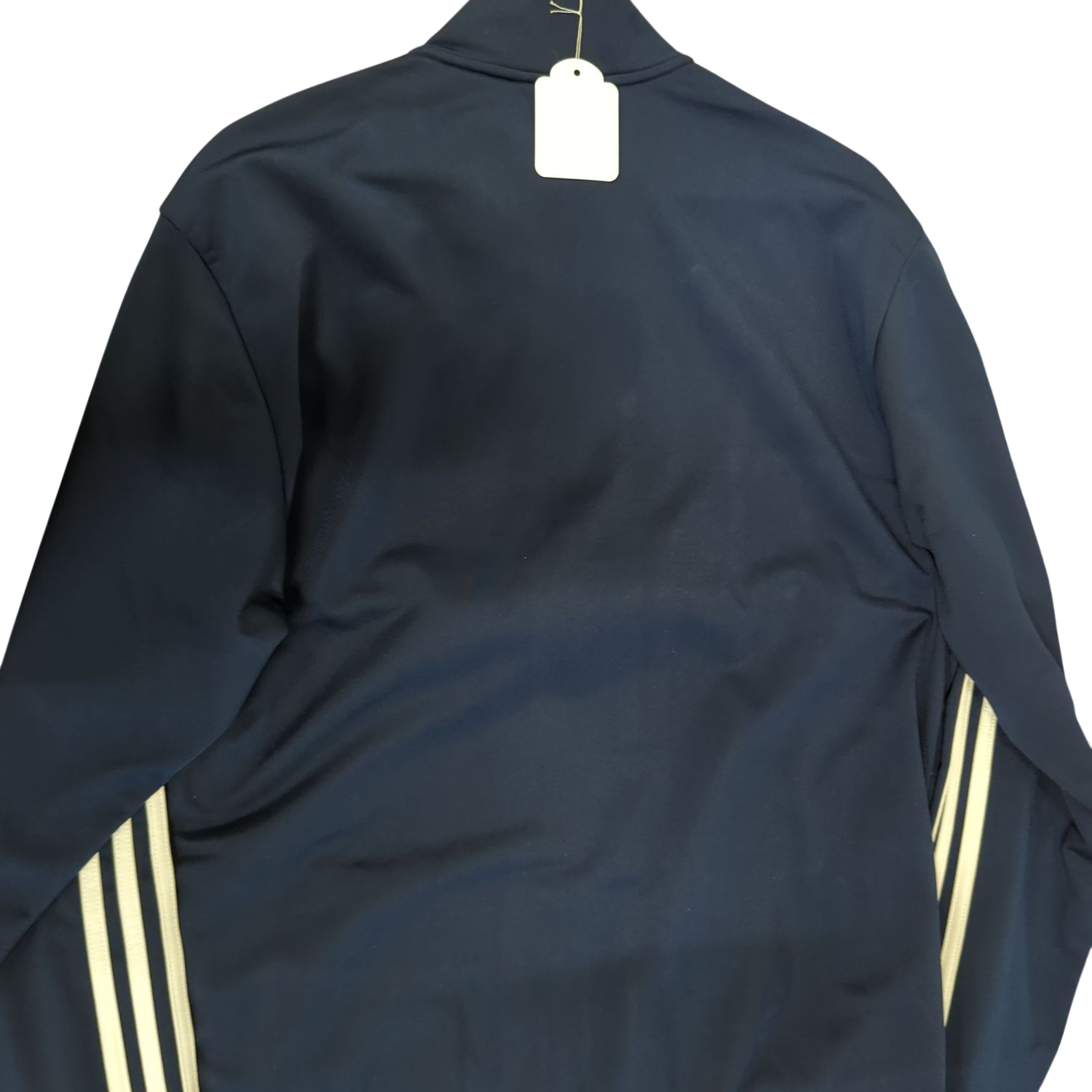 Adidas Navy Blue Track Jacket with Stripes - Size L