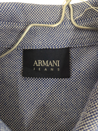 Armani Jeans Blue Button-Down Shirt - Micro Pattern