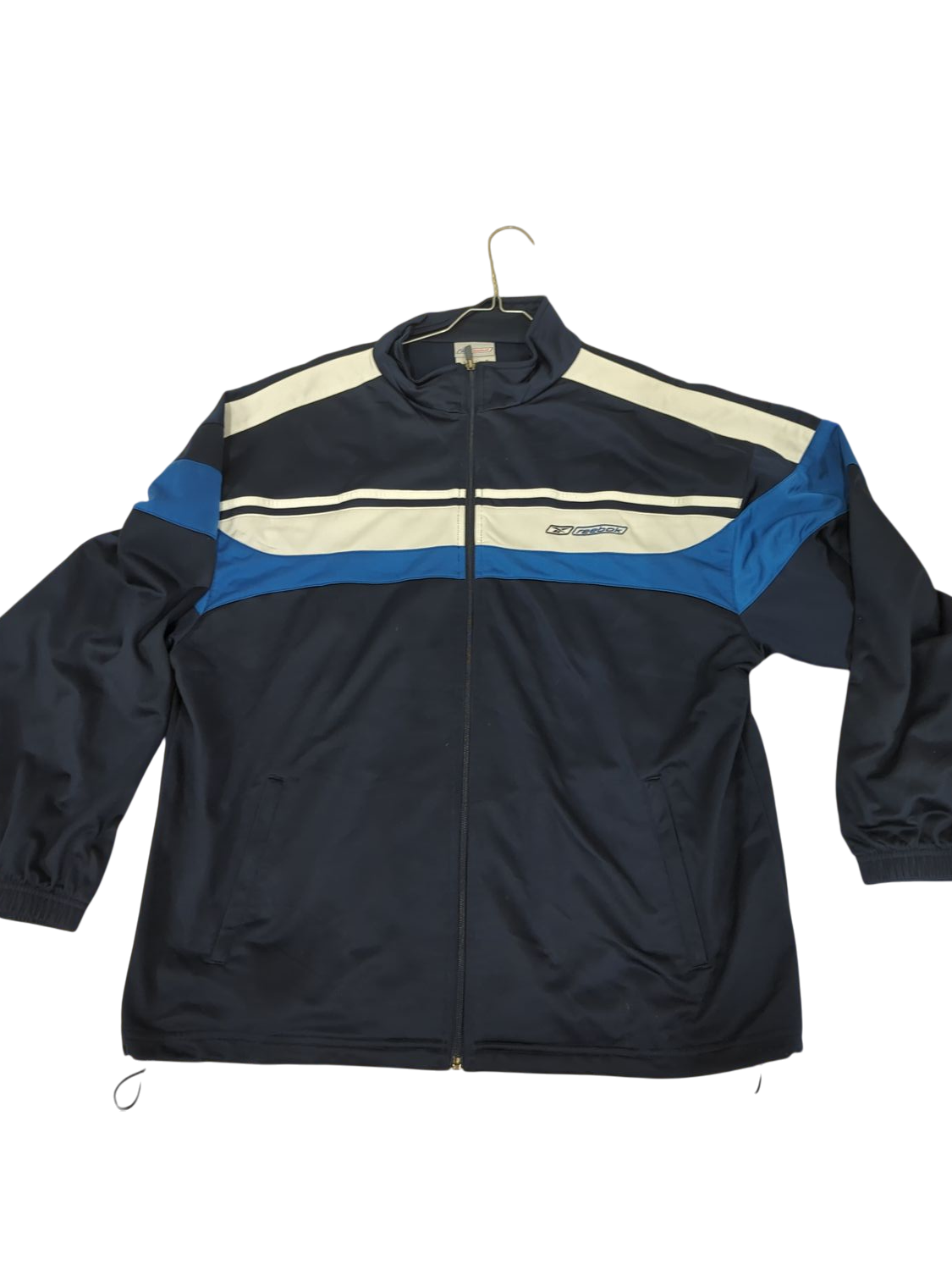 Reebok Vintage Windbreaker Jacket - Navy/Blue/White - Size L/XL