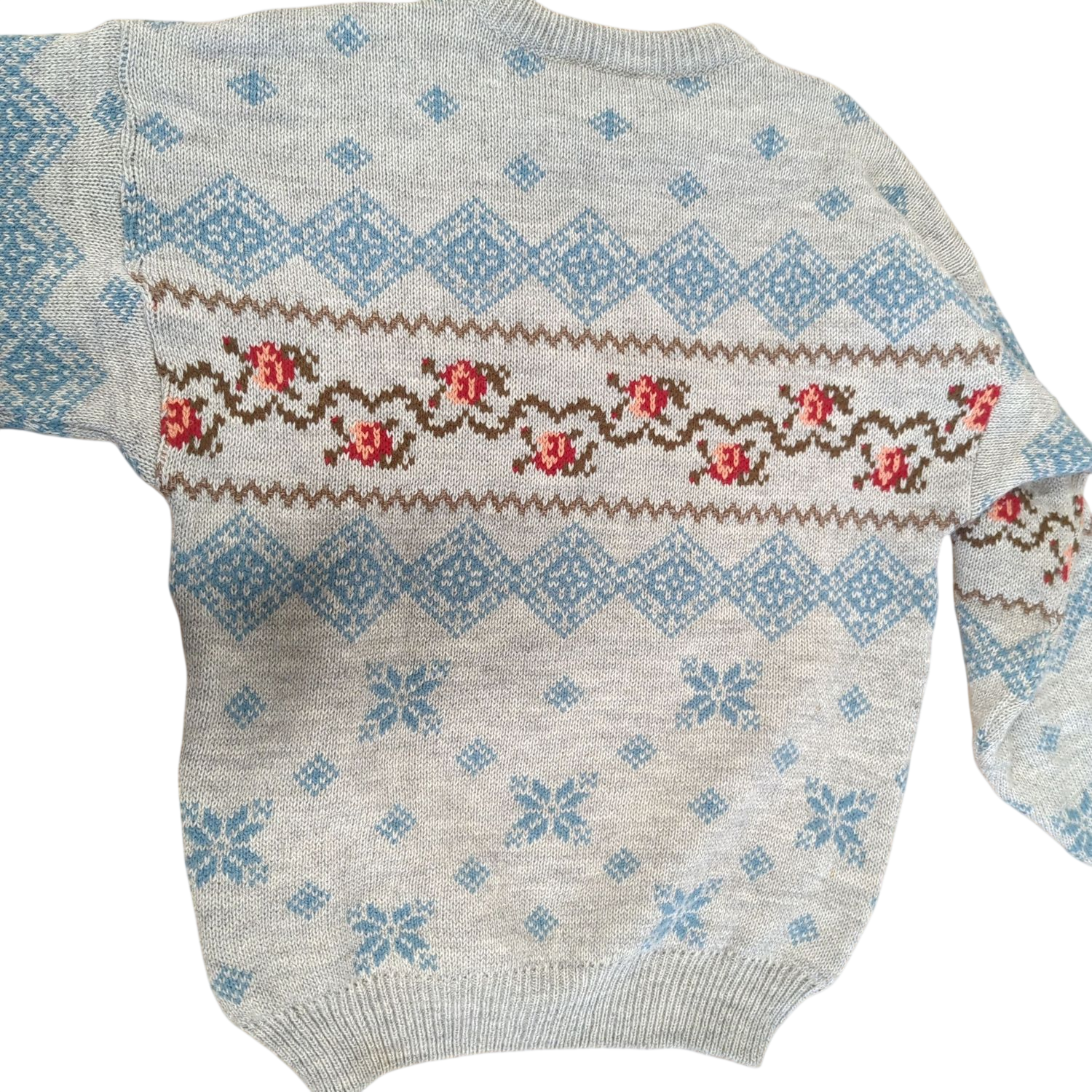 Vintage Russardi Jeans Fair Isle Pattern Wool Sweater - Made in Italy
