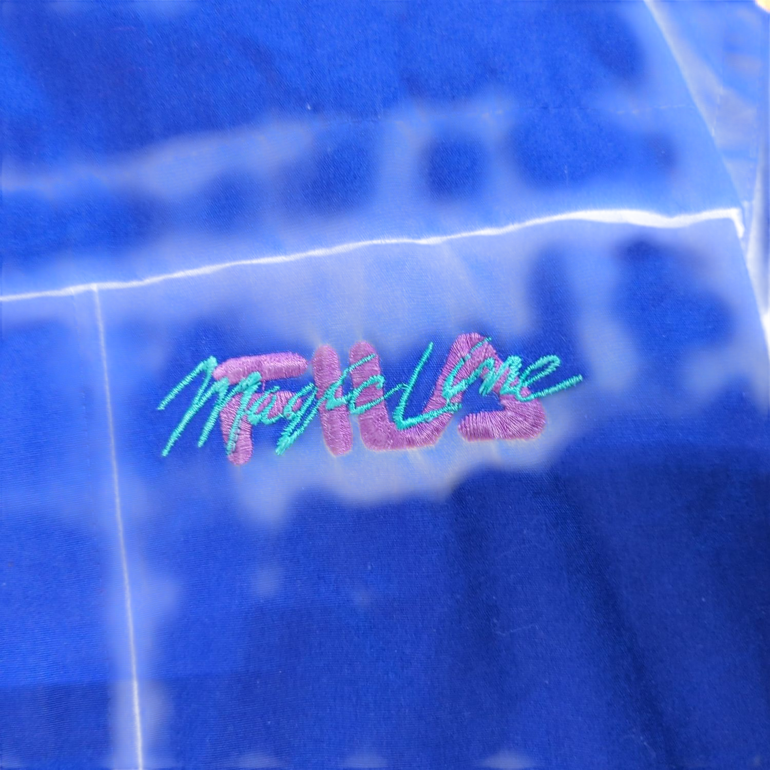 Vintage Sun Trekker Blue Windbreaker Jacket with Teal Lining