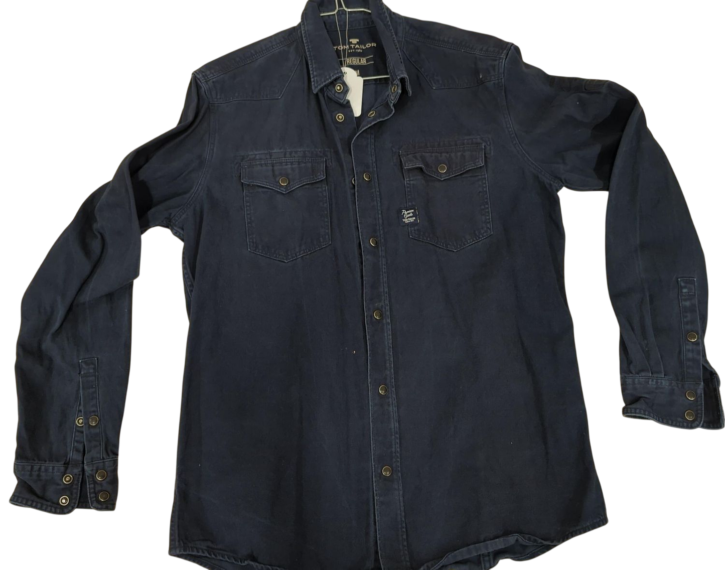Tom Tailor Regular Fit Navy Button-Down Shirt - Size M
