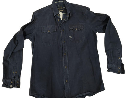 Tom Tailor Regular Fit Navy Button-Down Shirt - Size M