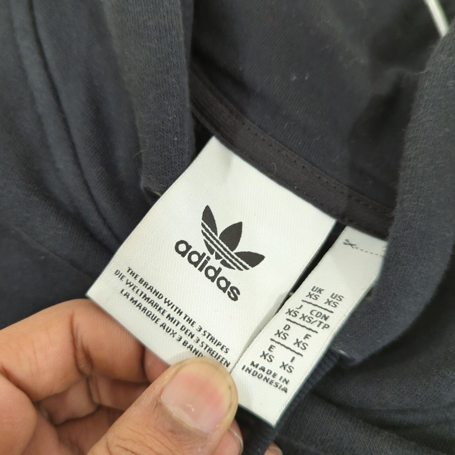 Adidas Black Hoodie with Neon Yellow Stripes - Size XS