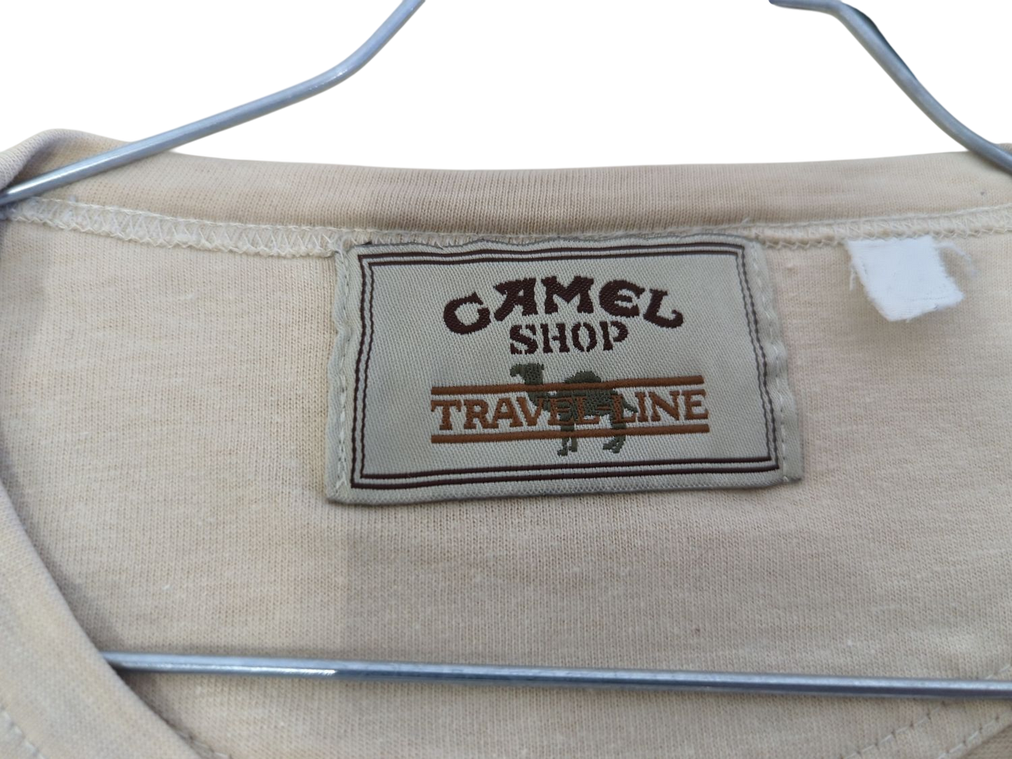 Camel Shop Travel Line Henley Shirt - Long Sleeve Beige Top