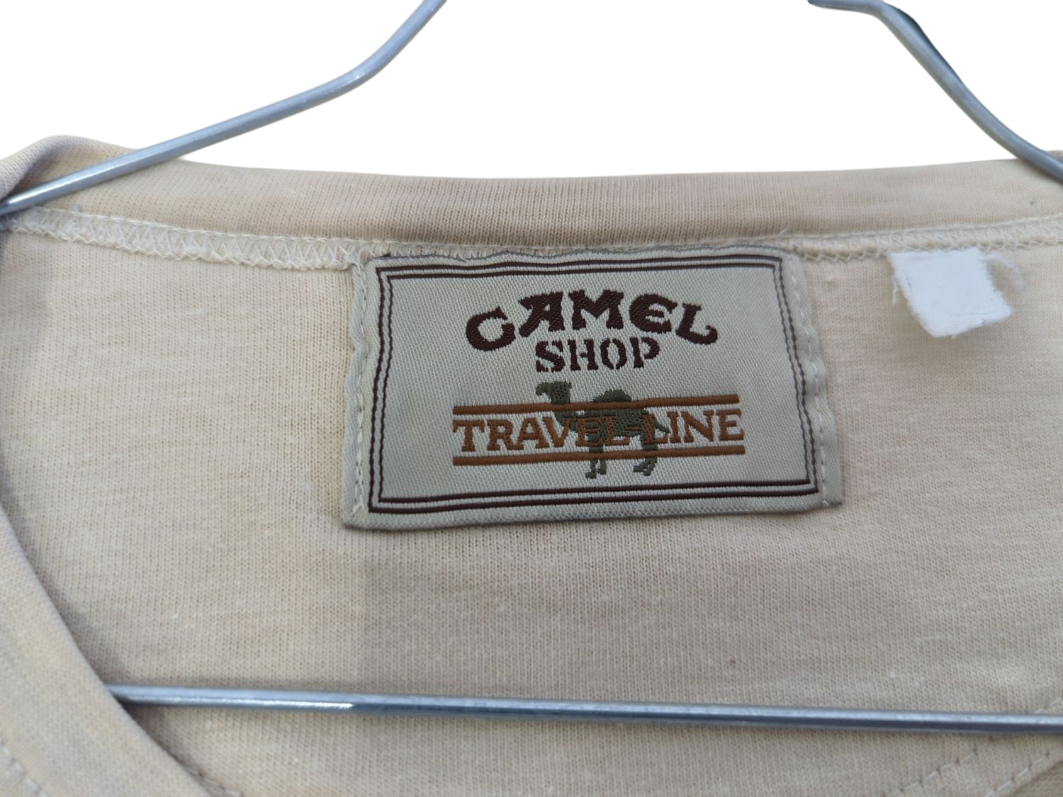 Camel Shop Travel Line Henley Shirt - Long Sleeve Beige Top