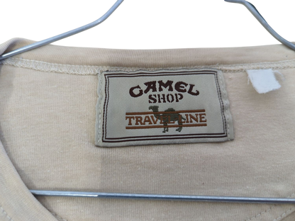 Camel Shop Travel Line Henley Shirt - Long Sleeve Beige Top