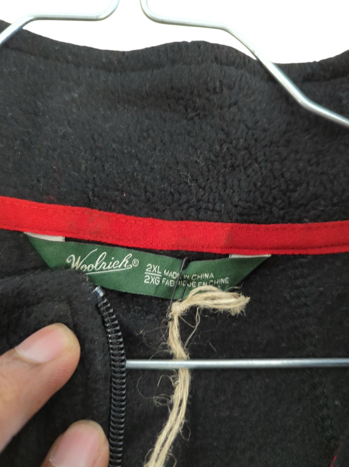 Woolrich Black Fleece Jacket with Full Zip