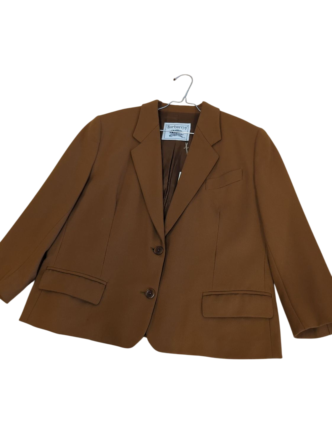 Burberrys Brown Wool Blend Blazer - Classic Tailored Jacket