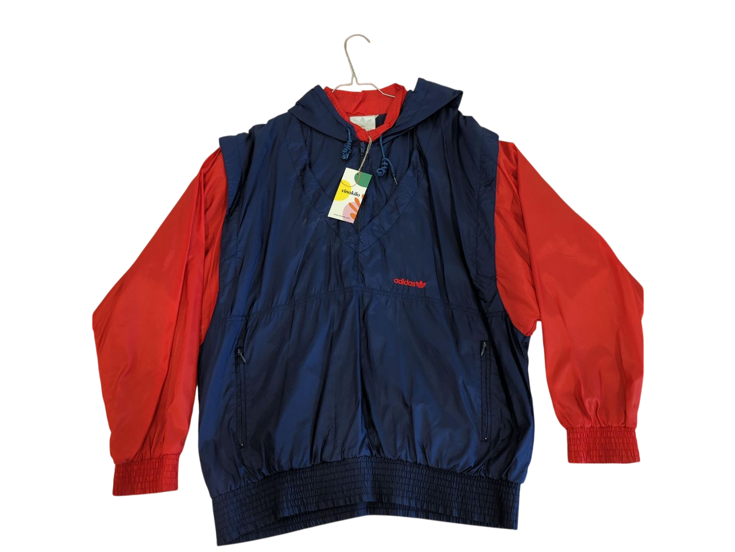 Vintage Adidas Navy & Red Windbreaker Jacket - Size M