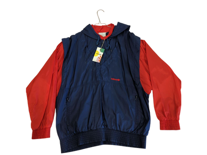 Vintage Adidas Navy & Red Windbreaker Jacket - Size M