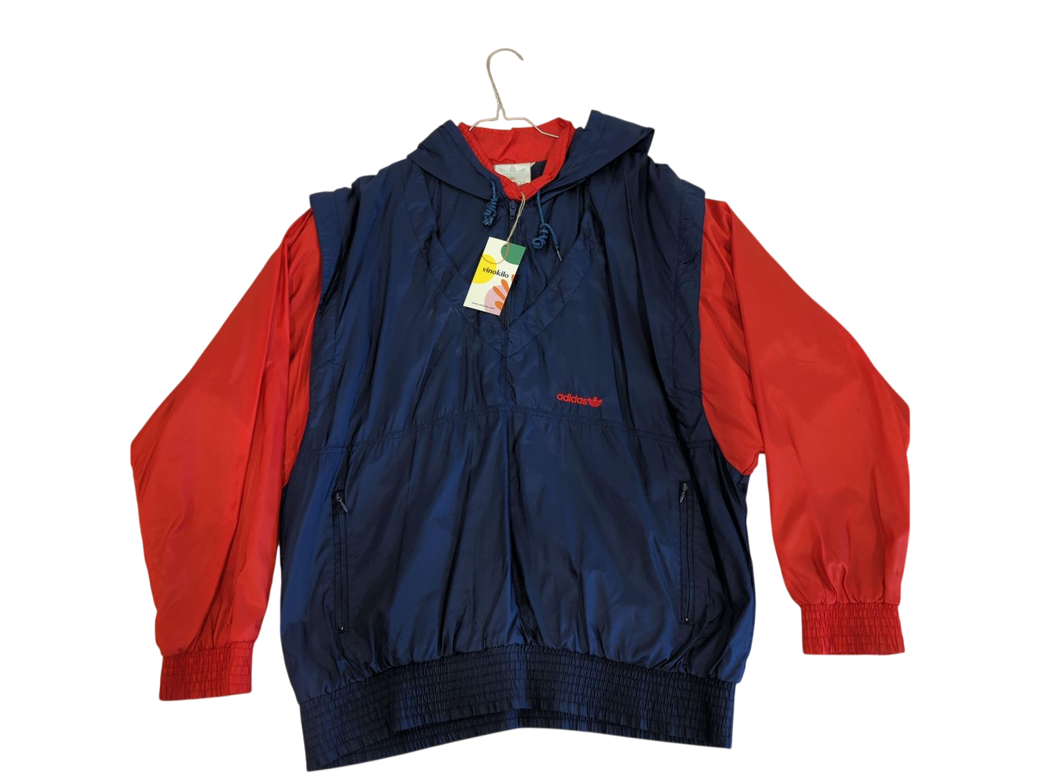 Vintage Adidas Navy & Red Windbreaker Jacket - Size M