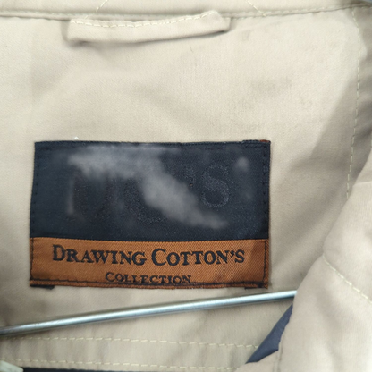 Drawing Cottona Beige Quilted Jacket - Men's Collection