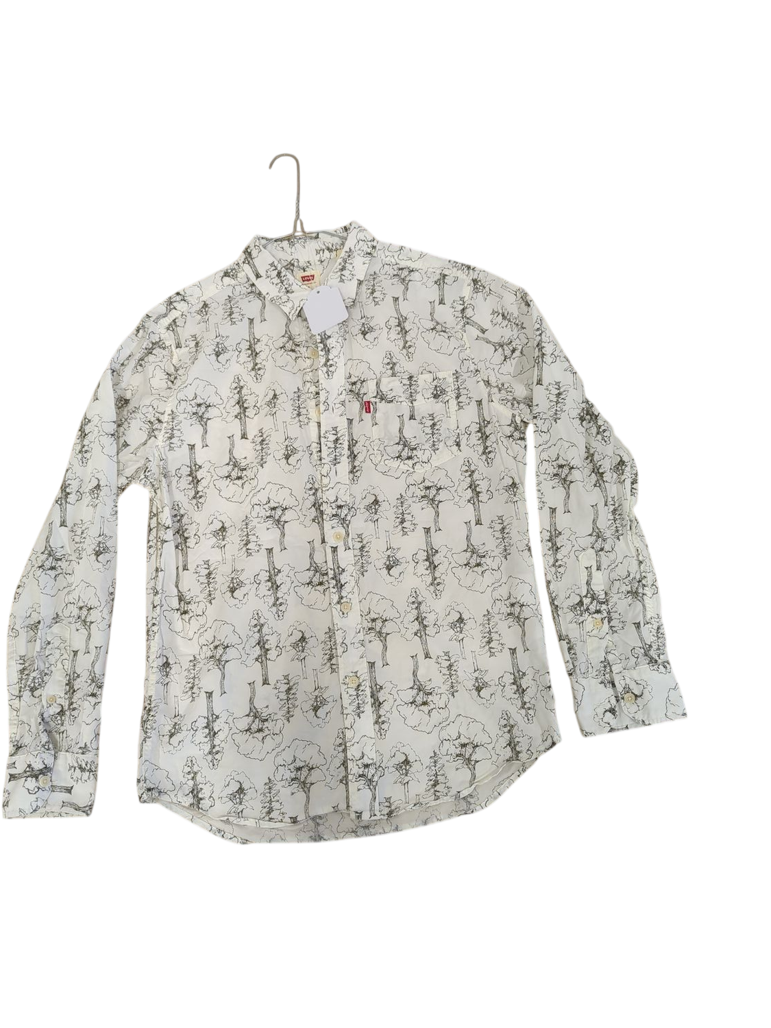 Levi's White Button-Down Shirt with Tree Pattern - Size S