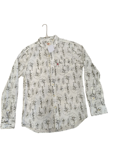 Levi's White Button-Down Shirt with Tree Pattern - Size S