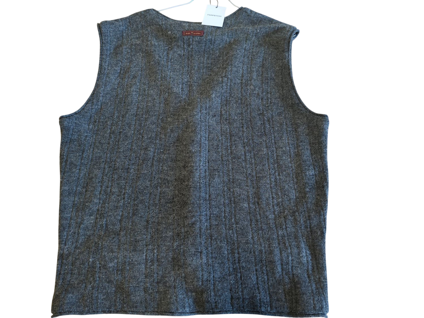 Robe di Kappa Grey Wool V-neck Vest with Pockets