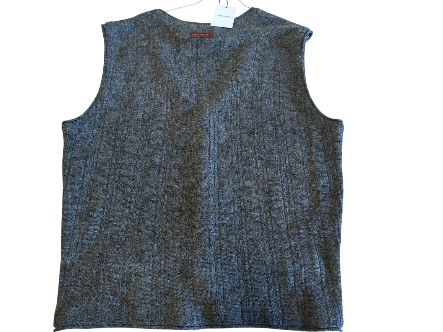 Robe di Kappa Grey Wool V-neck Vest with Pockets