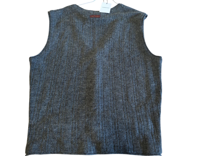 Robe di Kappa Grey Wool V-neck Vest with Pockets