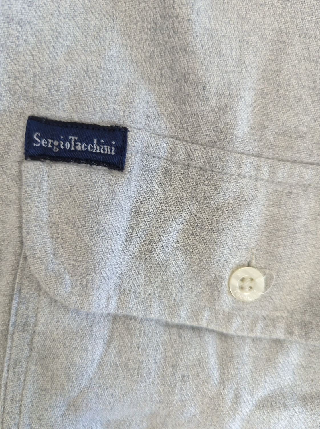 Sergio Tacchini Grey Linen Button-Down Shirt