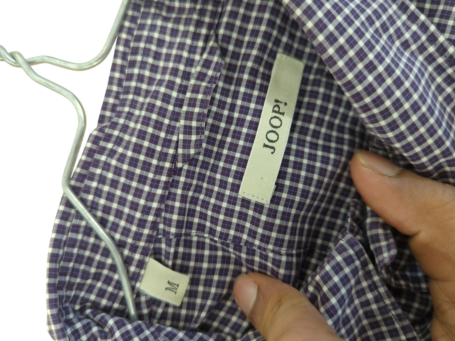 JOOP! Purple Checkered Button-Down Shirt - Size M