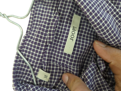 JOOP! Purple Checkered Button-Down Shirt - Size M