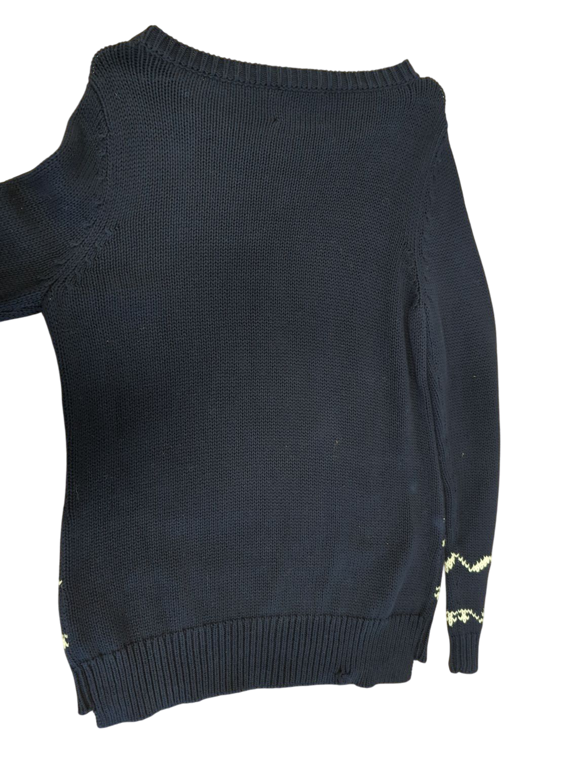Arabella & Addison Navy Knit Sweater with Graphic Design - Size L