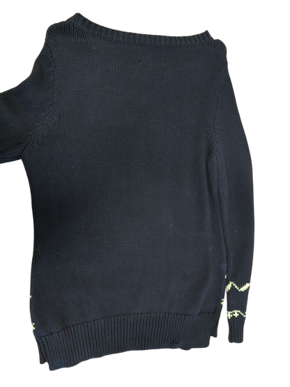 Arabella & Addison Navy Knit Sweater with Graphic Design - Size L