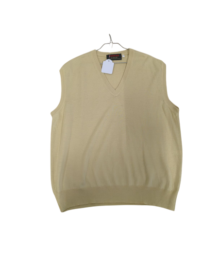Rodrigo Club Line Beige Sleeveless V-neck Sweater - Size 50