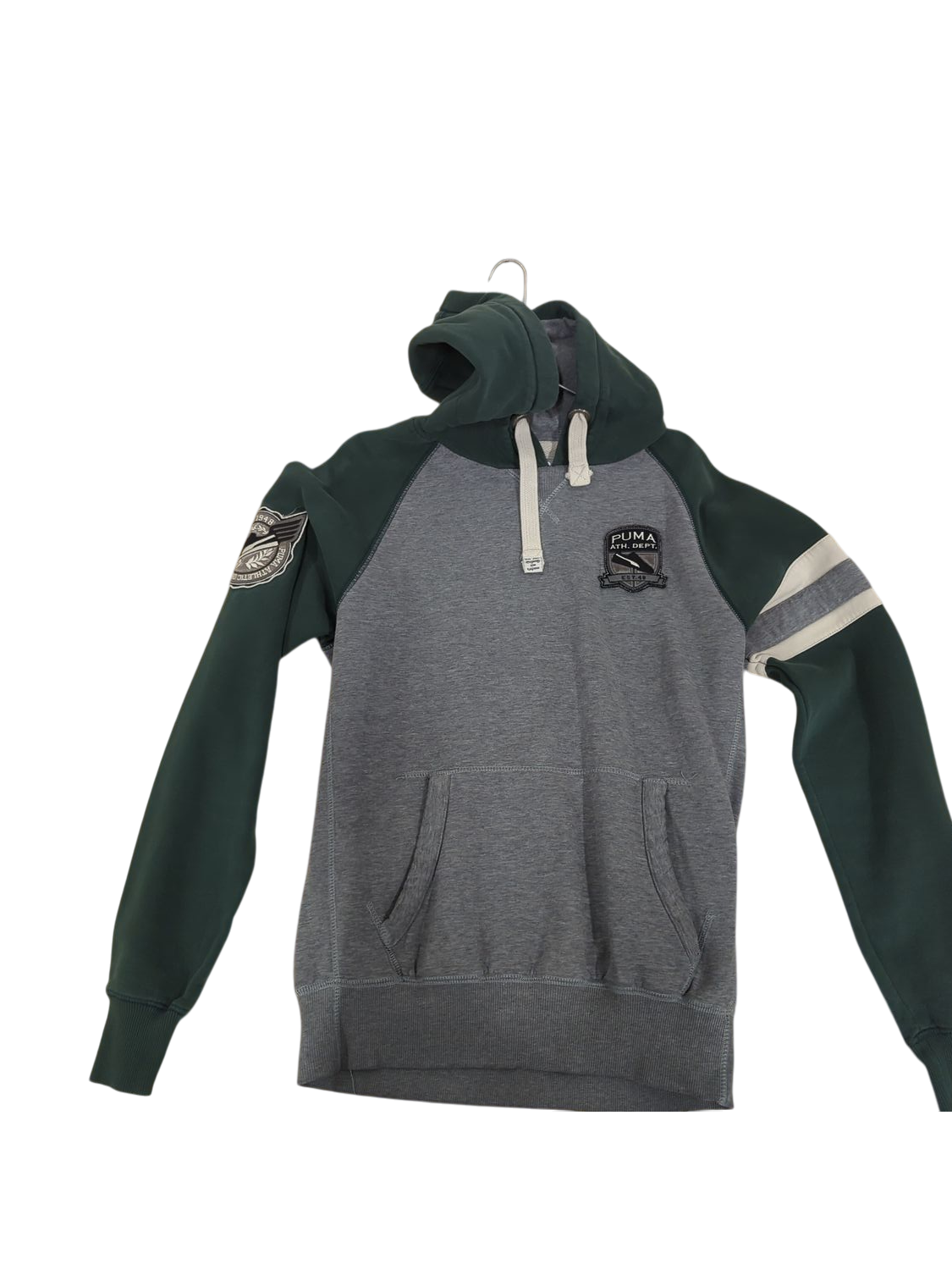 Puma Lifestyle Green and Grey Hoodie - Size UK D 48/50