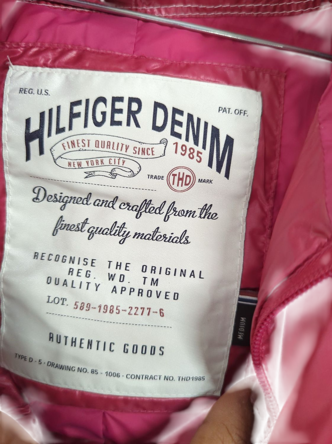 Hilfiger Denim Pink Down Puffer Jacket - Size M