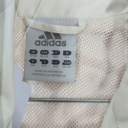 Adidas Pink & White Long Sleeve Polo Shirt - Size D (EU 42/44)