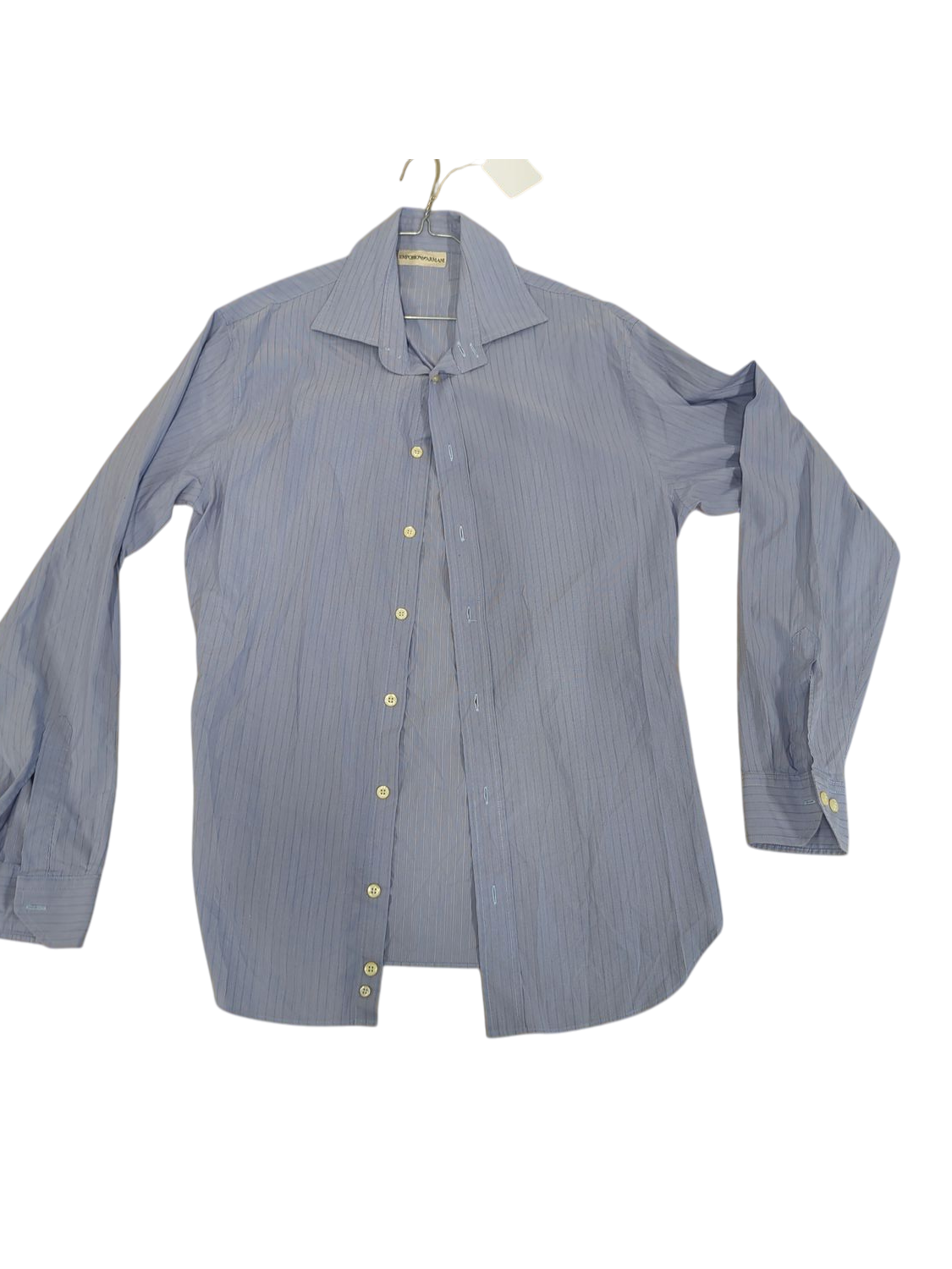 Emporio Armani Light Blue Striped Button-Down Shirt