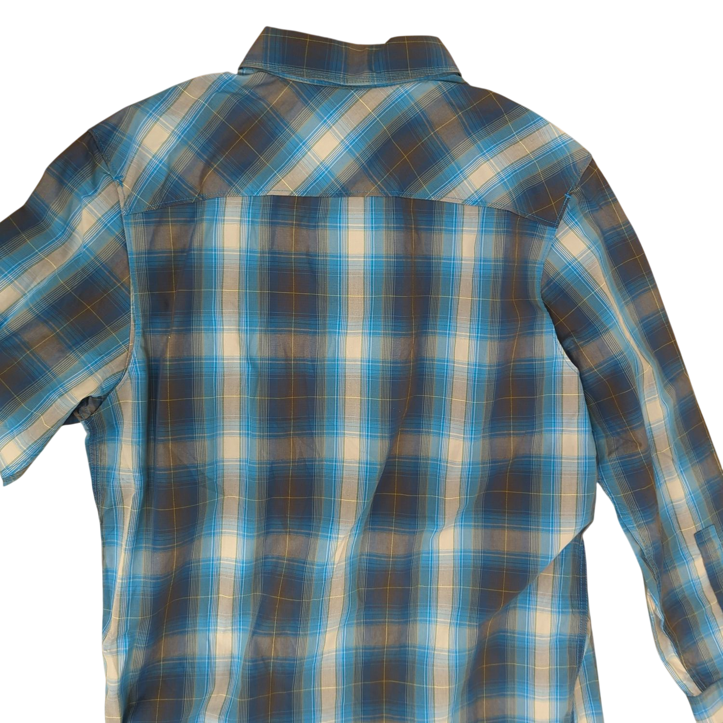 Men's Blue Plaid Button-Down Shirt - Long Sleeve Casual Top